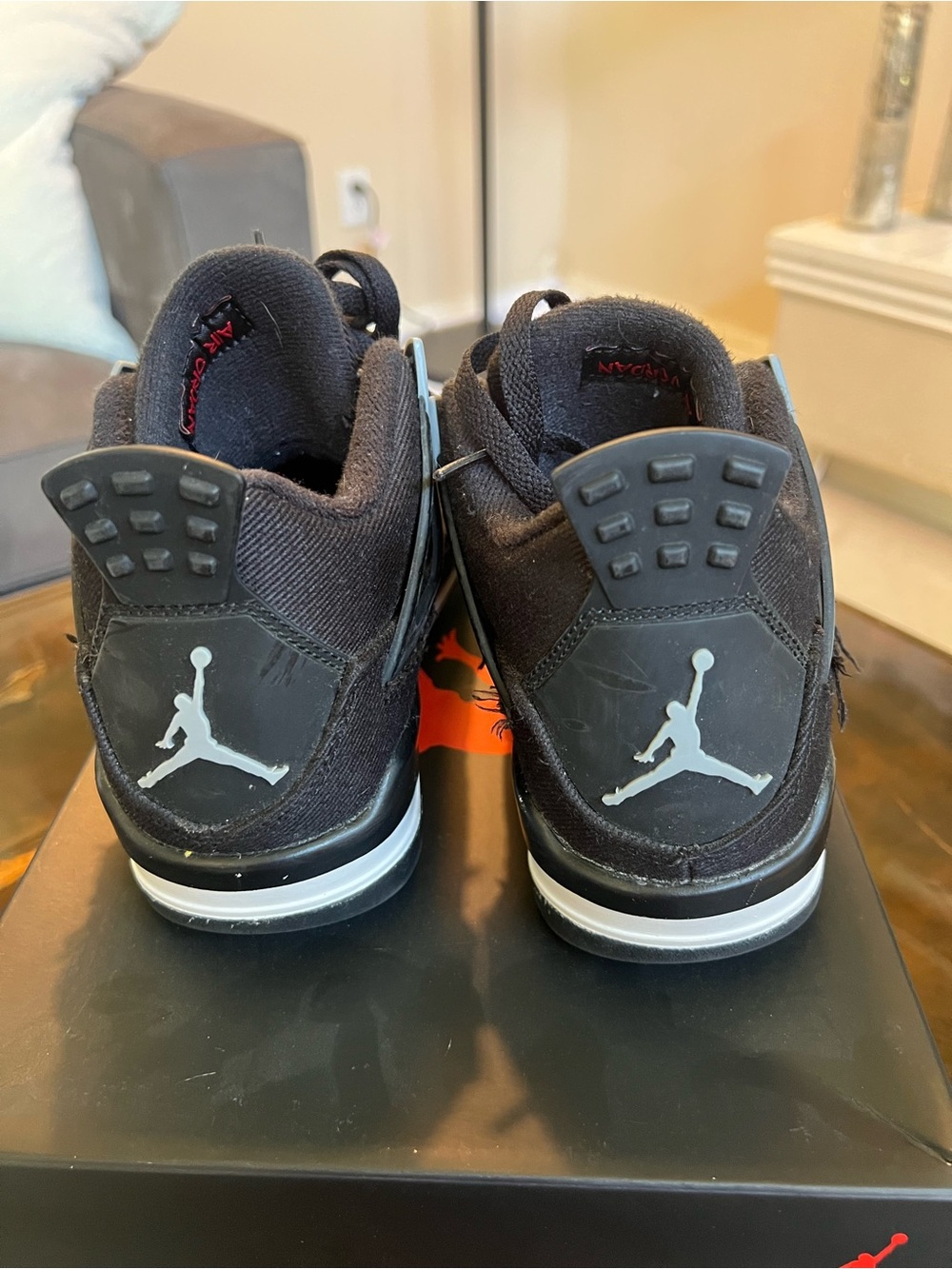 Jordan Black Basketball Sneakers with Orange Accent - Picture 3 of 7